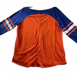 Vibrant Orange and Blue Long Sleeve Women's Tee
